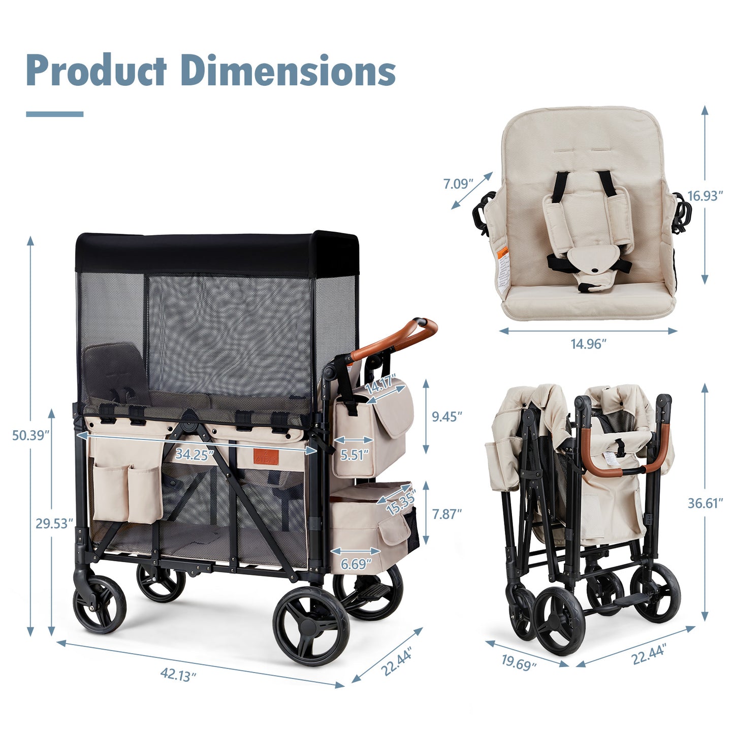 2 Seat Stroller Wagon